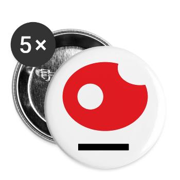 26 Kunst - Buttons groß 56 mm (5er Pack) - Weiß - Vorne