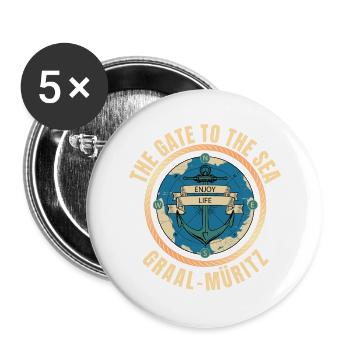 The Gate to the Sea - Graal-Müritz - Buttons groß 56 mm (5er Pack) - Weiß - Vorne