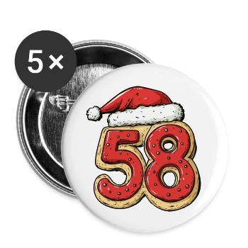 58 Number Christmas Cookie - Buttons large 2.2''/56 mm (5-pack) - white - Front