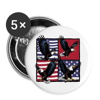 Bald eagle - Buttons large 2.2''/56 mm (5-pack) - white - Front