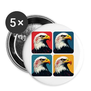 Bald eagle - Buttons large 2.2''/56 mm (5-pack) - white - Front