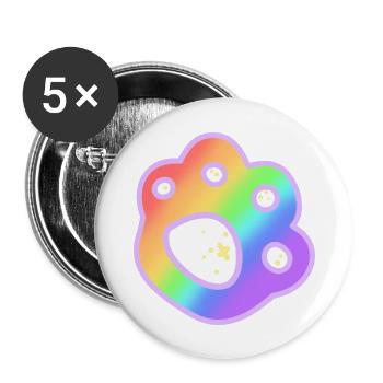 Pride Paw - Buttons groß 56 mm (5er Pack) - Weiß - Vorne