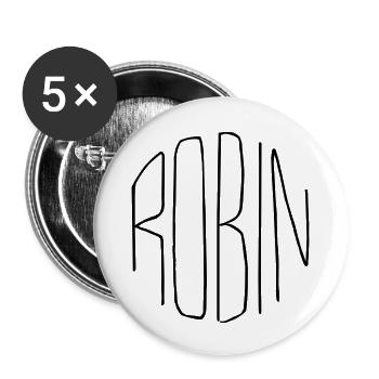 Robin - Buttons groß 56 mm (5er Pack) - Weiß - Vorne