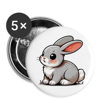 Rabbit - Buttons large 2.2''/56 mm (5-pack) - white - Front