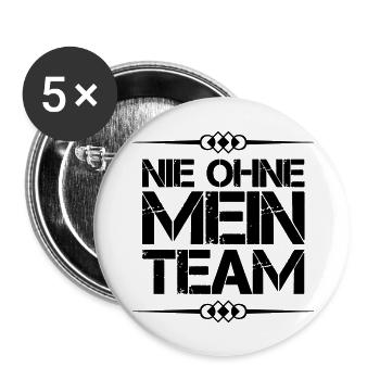 Mein Team - Buttons groß 56 mm (5er Pack) - Weiß - Vorne