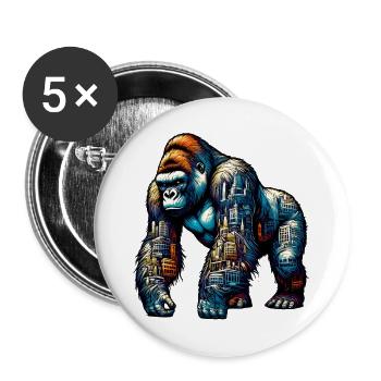 Gorilla - Buttons large 2.2''/56 mm (5-pack) - white - Front