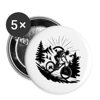 VTT VTT - Lot de 5 grands badges (56 mm) - blanc - Devant