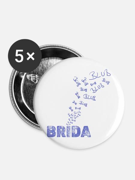 Brida - Buttons groß 56 mm (5er Pack) - Weiß