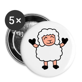 Sheep Baby Stands Cute Cute Lamb Child Happy - Buttons large 2.2''/56 mm (5-pack) - white - Front