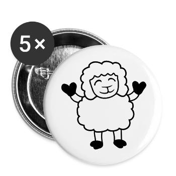 Sheep Baby Stands Cute Cute Lamb Child Happy - Buttons large 2.2''/56 mm (5-pack) - white - Front