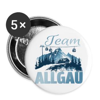 Team Allgäu - Buttons groß 56 mm (5er Pack) - Weiß - Vorne
