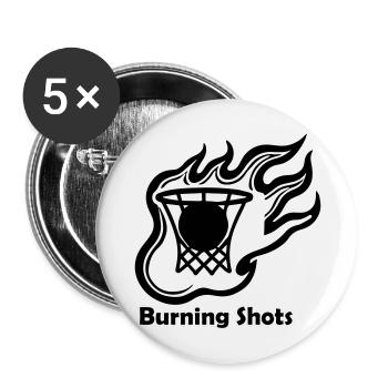 Basketball on fire - Burning shots design - Buttons large 2.2''/56 mm (5-pack) - white - Front