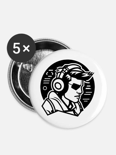 Gaming Liebhaber - Buttons groß 56 mm (5er Pack) - Weiß