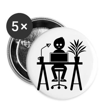 Worker Computer Job Learning - Buttons large 2.2''/56 mm (5-pack) - white - Front