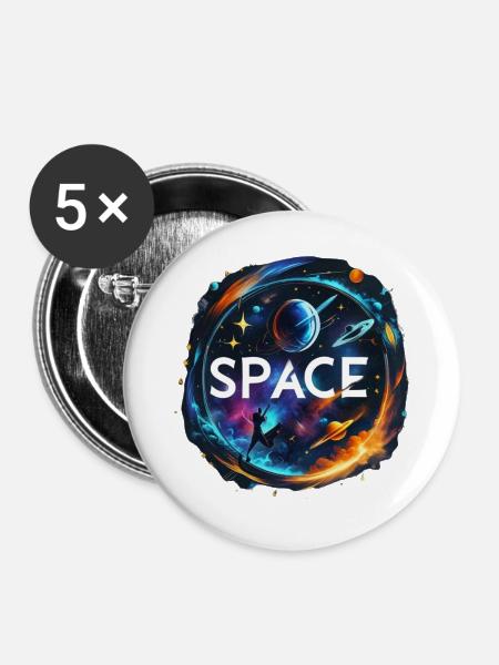 Raum - Buttons groß 56 mm (5er Pack) - Weiß