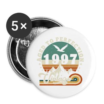 Aged to perfection 1998 Retro -Edition 2025. - Buttons large 2.2''/56 mm (5-pack) - white - Front