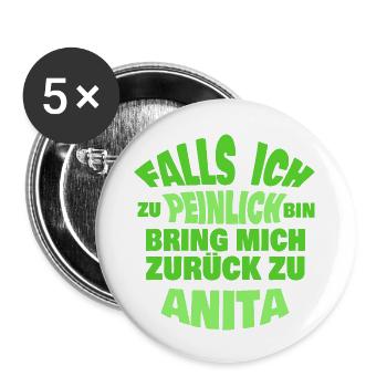 Geschenk für Anita - Buttons groß 56 mm (5er Pack) - Weiß - Vorne