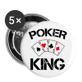 poker king - Buttons groß 56 mm (5er Pack) - Weiß - Vorne
