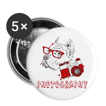 Animal Photography - Buttons groß 56 mm (5er Pack) - Weiß - Vorne