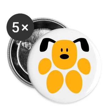 Dog Paw Shape Face Funny Head Cute Cute - Buttons large 2.2''/56 mm (5-pack) - white - Front