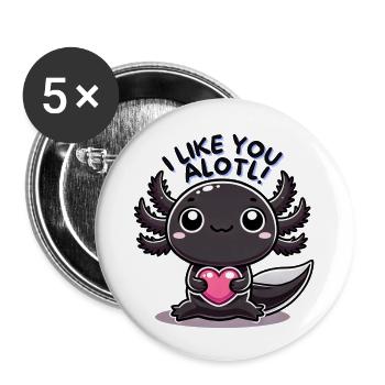 like you alotl - Buttons groß 56 mm (5er Pack) - Weiß - Vorne