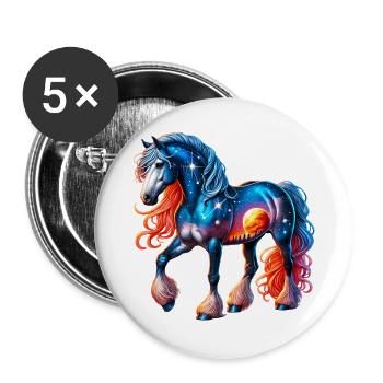 Horse - Buttons large 2.2''/56 mm (5-pack) - white - Front