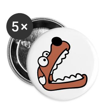Hund Großes Maul Schnauze Hunger Guckt Nach Oben - Buttons groß 56 mm (5er Pack) - Weiß - Vorne