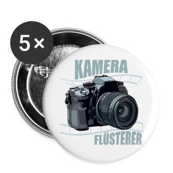 Kamera Flüsterer - Buttons groß 56 mm (5er Pack) - Weiß - Vorne