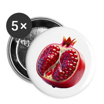 Pomegranate – Juicy elegance - Buttons large 2.2''/56 mm (5-pack) - white - Front
