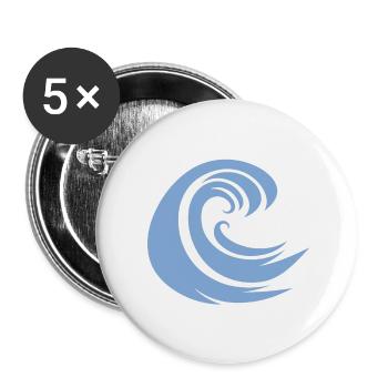 Experience the power of the wave - Buttons large 2.2''/56 mm (5-pack) - white - Front