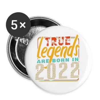 True legends are born in 2022 Vintage Anniversary - Buttons large 2.2''/56 mm (5-pack) - white - Front