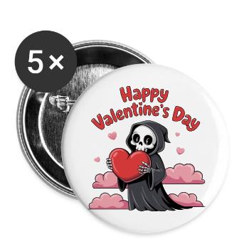 Une faucheuse au cœur tendre - Lot de 5 grands badges (56 mm) - blanc - Devant
