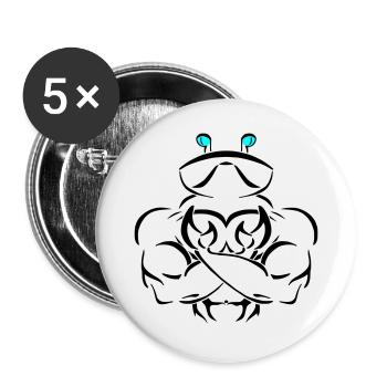 Alpha cancer Deluxe - Buttons groß 56 mm (5er Pack) - Weiß - Vorne