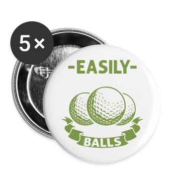 Easily Distracted By Balls Golf Golfer - Buttons groß 56 mm (5er Pack) - Weiß - Vorne