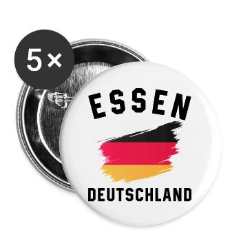 Drapeau de l’Allemagne - Coup de pinceau artistique - Lot de 5 grands badges (56 mm) - blanc - Devant