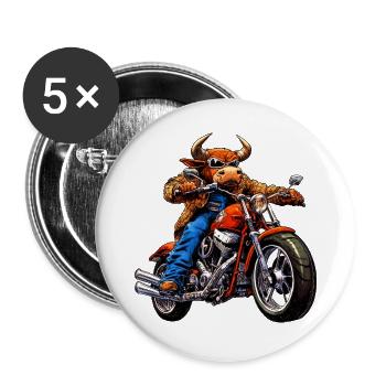 Bulls Motorcycle / Motorcyclist Taurus - Buttons large 2.2''/56 mm (5-pack) - white - Front