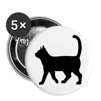 Dachshund Silhouette – Classic Dog Motif - Buttons large 2.2''/56 mm (5-pack) - white - Front