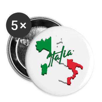 Flag of Italy, Italian pride - Buttons large 2.2''/56 mm (5-pack) - white - Front