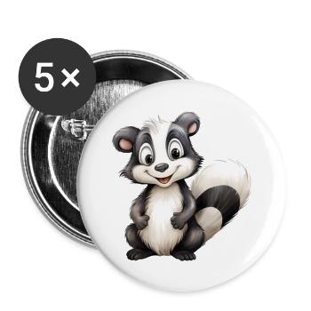 Classe mouffette ou mouffette - Lot de 5 grands badges (56 mm) - blanc - Devant