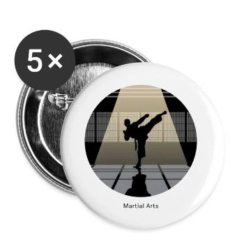 Martial Arts – Martial Arts & Discipline - Buttons large 2.2''/56 mm (5-pack) - white - Front