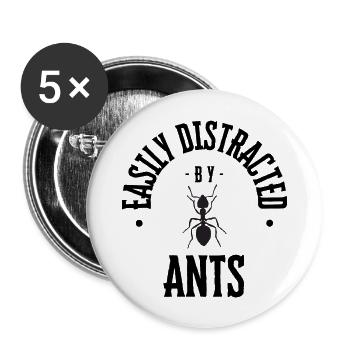 Ant Fan - Buttons groß 56 mm (5er Pack) - Weiß - Vorne
