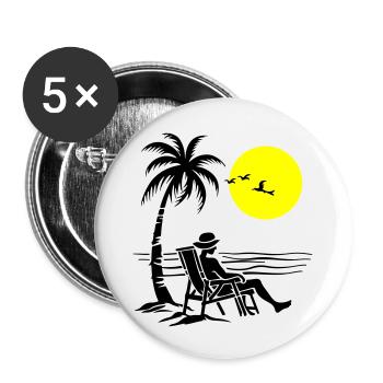 Vacances d’été à la plage - Lot de 5 grands badges (56 mm) - blanc - Devant