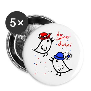 da simmer dabei, Karneval - Buttons groß 56 mm (5er Pack) - Weiß - Vorne