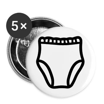 Couche - Lot de 5 grands badges (56 mm) - blanc - Devant