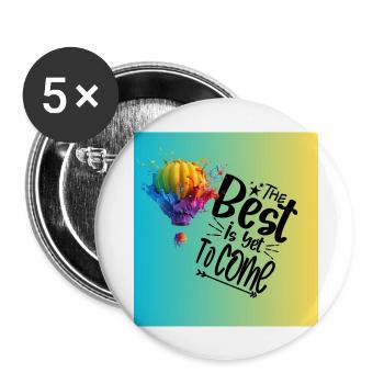 DAS BESTE MIT EINEM LUFTBALLON - Buttons groß 56 mm (5er Pack) - Weiß - Vorne