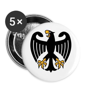 Bundesadler Deutschland Adler Wappen - Buttons groß 56 mm (5er Pack) - Weiß - Vorne