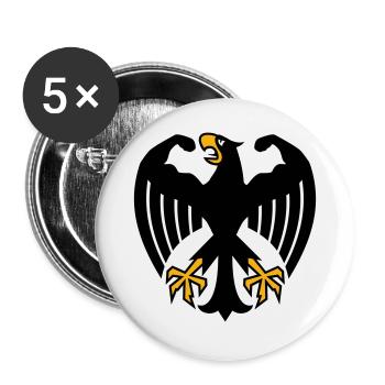 German Fitness Federal Eagle with Muscles - Buttons large 2.2''/56 mm (5-pack) - white - Front