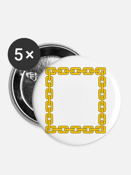 Kette - Buttons groß 56 mm (5er Pack) - Weiß