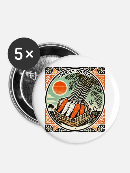 Tief verwurzelt - Buttons groß 56 mm (5er Pack) - Weiß