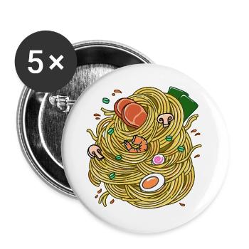 Ramen!! - Buttons large 2.2''/56 mm (5-pack) - white - Front